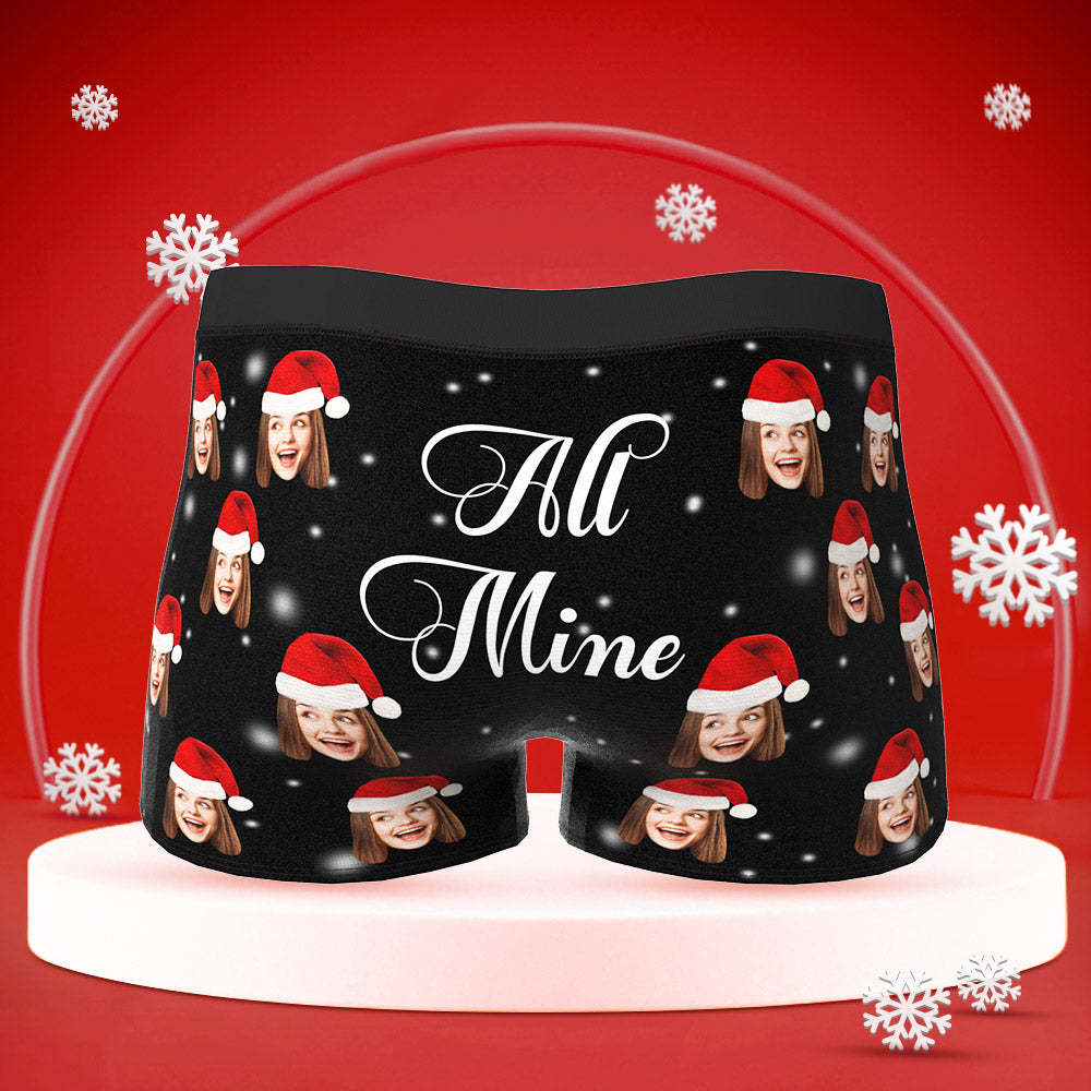 Personnaliser les shorts faciaux boxers Briefs pour hommes avec des photos de petite amie cadeaux de Noël - lèvres