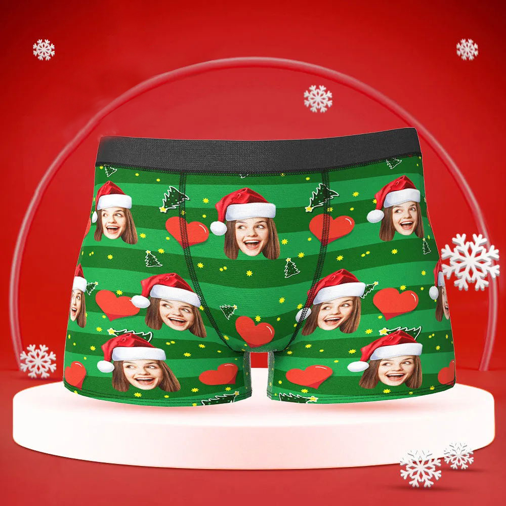 Personnalisation des shorts de bo?te faciale shorts pour hommes avec photo de petite amie coeur cadeau de Noël