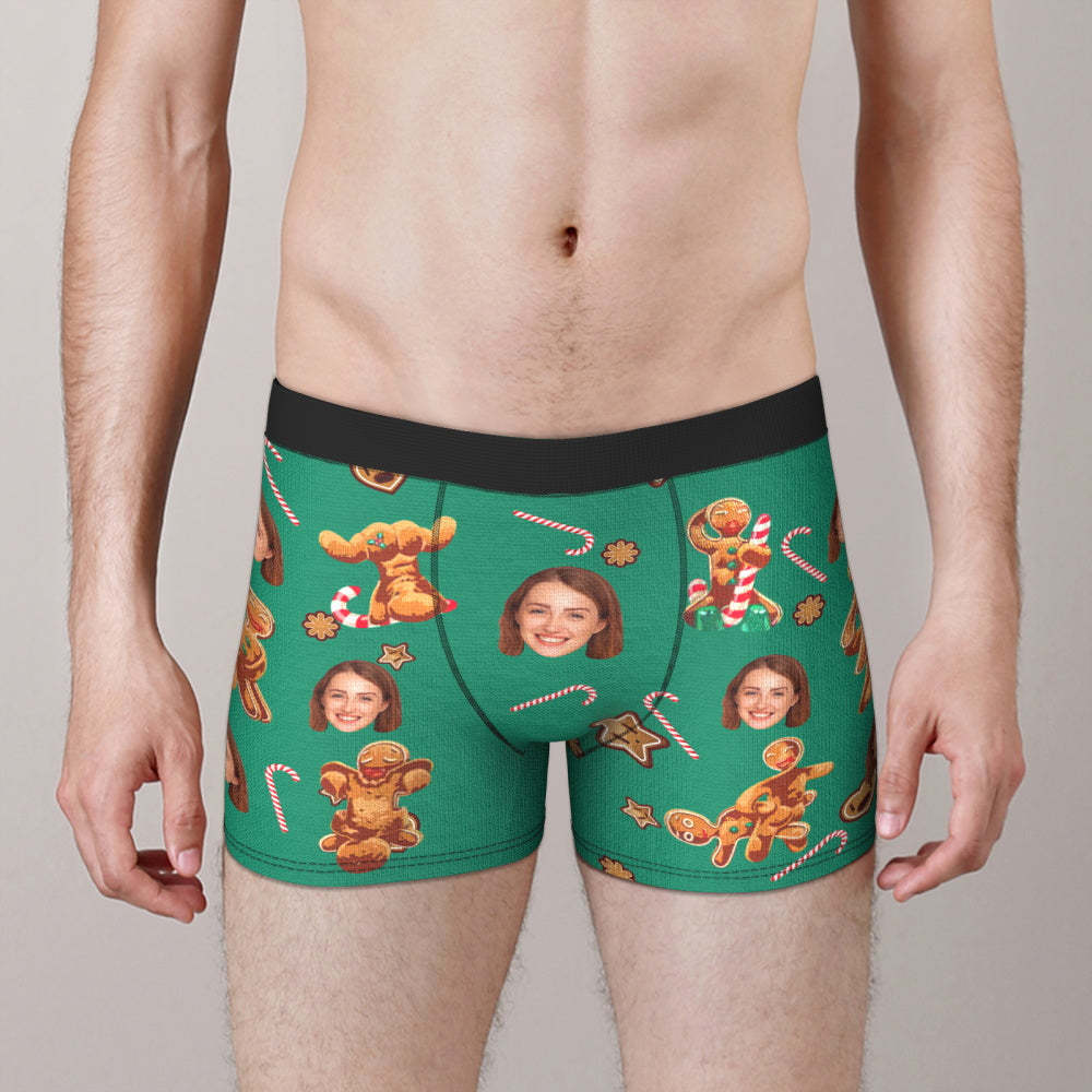 Personnaliser Le Visage Pain D'Épice Couple Boxeur Slip Fun Personality Face Underwear Christmas Gift