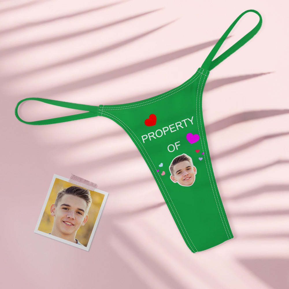Caractéristiques Du Visage Personnalisées De Hearts Color Tanga Thong Pour Femme