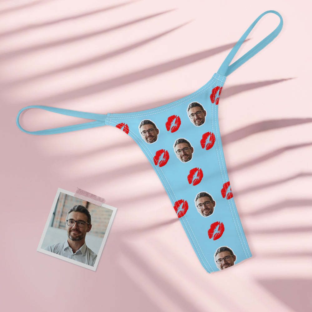 Tanga Coloré Pour Femme Avec Lèvres Rouges Et Visage Personnalisé