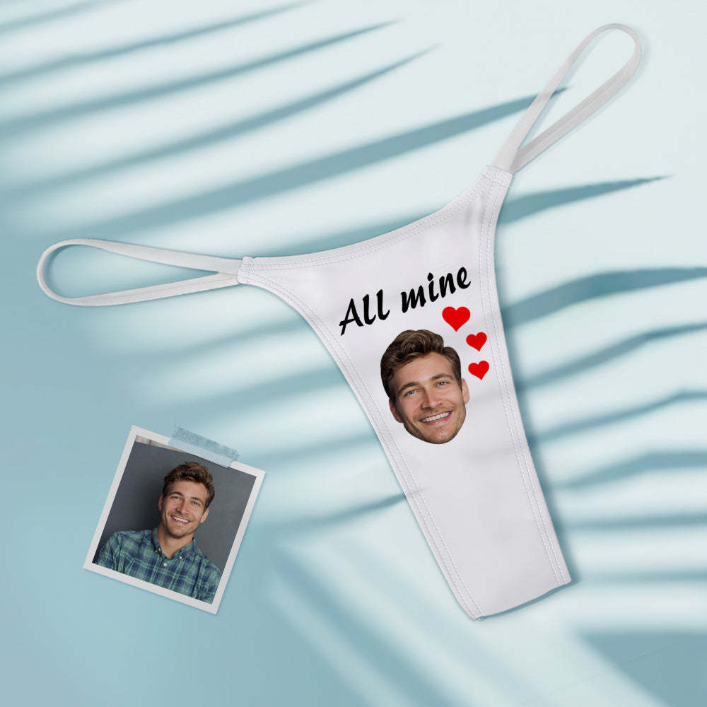 String Tanga Coloré Pour Femme Face All Mine Heart Personnalisé