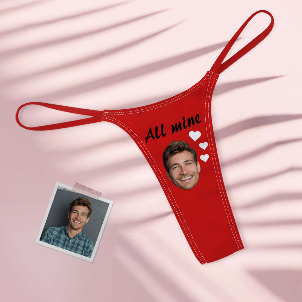 String Tanga Coloré Pour Femme Face All Mine Heart Personnalisé