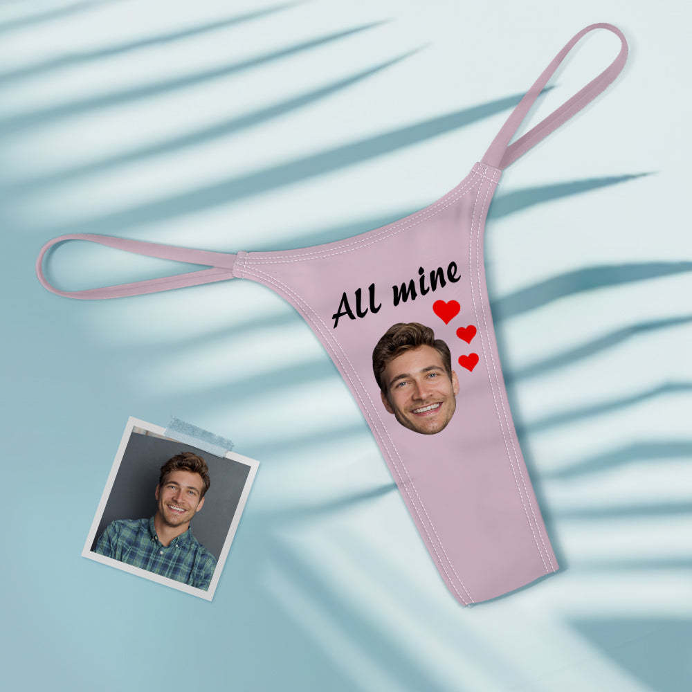 String Tanga Coloré Pour Femme Face All Mine Heart Personnalisé