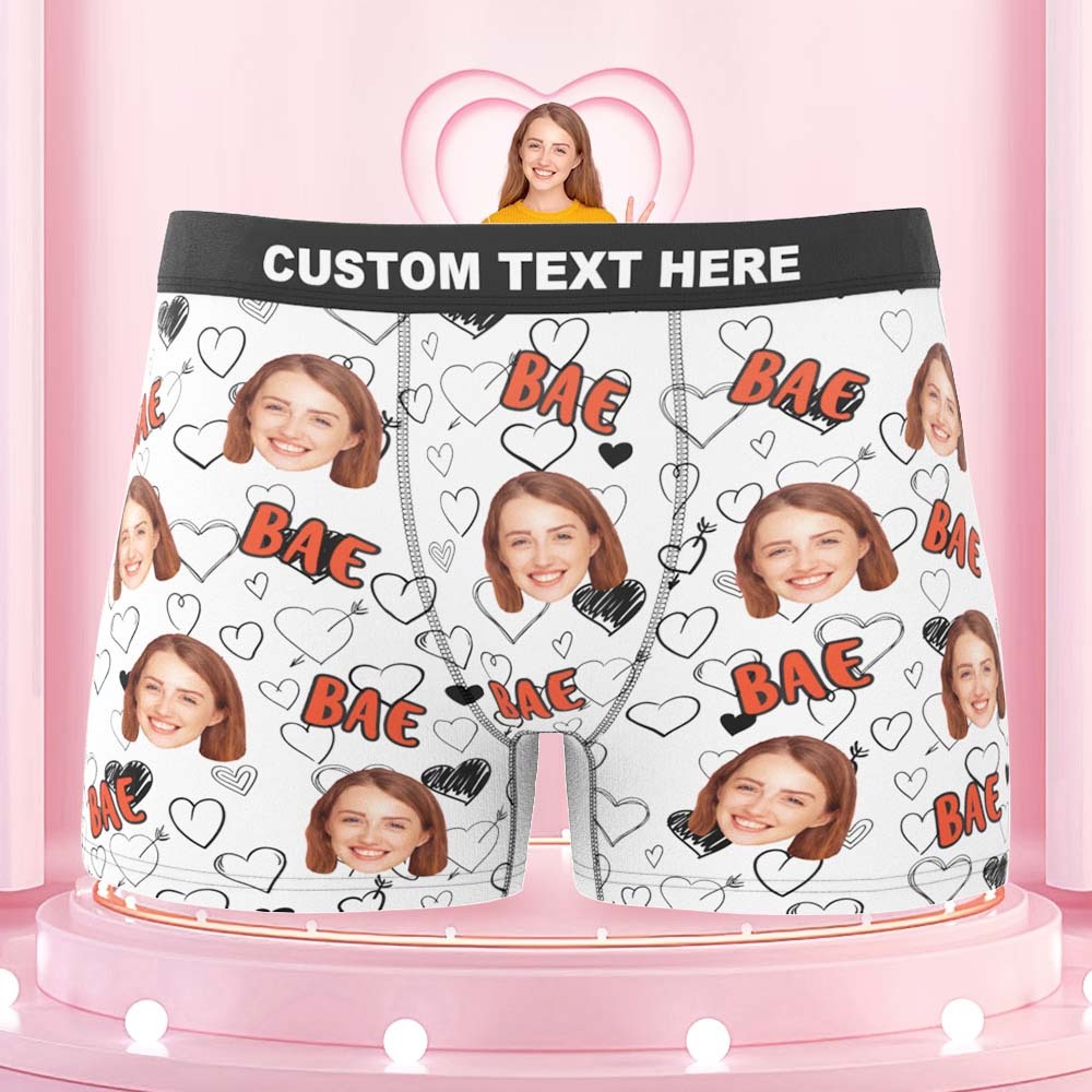 Boxers Visage Personnalisés Shorts Homme Personnalisés Avec Photo - Bae - MaPhotoCaleçonFr
