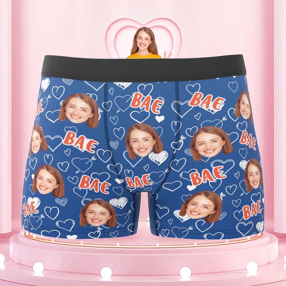 Boxers Visage Personnalisés Shorts Homme Personnalisés Avec Photo - Bae - MaPhotoCaleçonFr