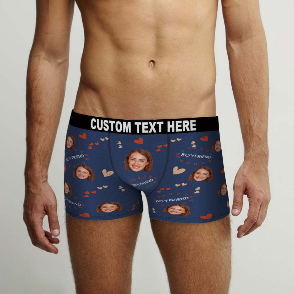 Boxers Personnalisés Pour Hommes, Slips D'amour Avec Photo Pour Petit Ami - MaPhotoCaleçonFr