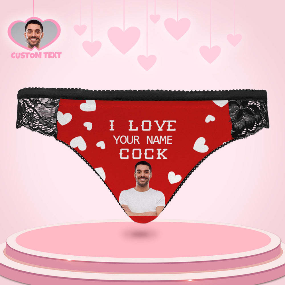 Culotte En Dentelle Pour Femmes Personnalisées, J'aime Votre Culotte Sexy Pour Visage De Coq - MaPhotocaleconFr