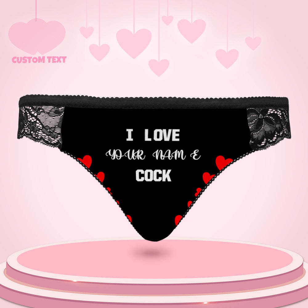 Culotte En Dentelle Pour Femmes Personnalisées, J'aime Votre Bite, Culotte Sexy, Cadeau Doux - MaPhotocaleconFr