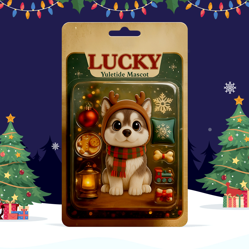 Porte-clés Personnalisé Représentant Un Chien Accroupi : Un Souvenir De Noël Touchant, Un Cadeau Unique Pour Les Amoureux Des Chiens. - MaPhotocaleconFr