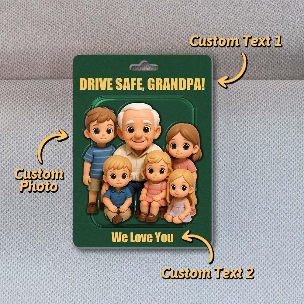 Cadeau Personnalisé Pour La Fête Des Pères, Figurine Photo Personnalisée Pour Pare-soleil De Voiture, Cadeau Pour Mari, Cadeaux D'anniversaire Pour Grand-père, Accessoires De Voiture - MaPhotocaleconFr