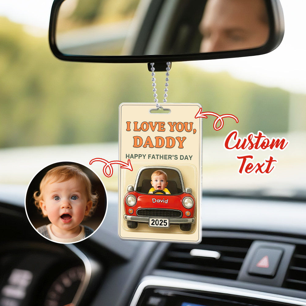 Cadeau Personnalisé Pour La Fête Des Pères, Cintre De Voiture En Acrylique, Figurine De Voiture, Visage De Bébé, Cadeau Pour Nouveau Papa, Cadeau Pour Grand-père, Meilleur Papa