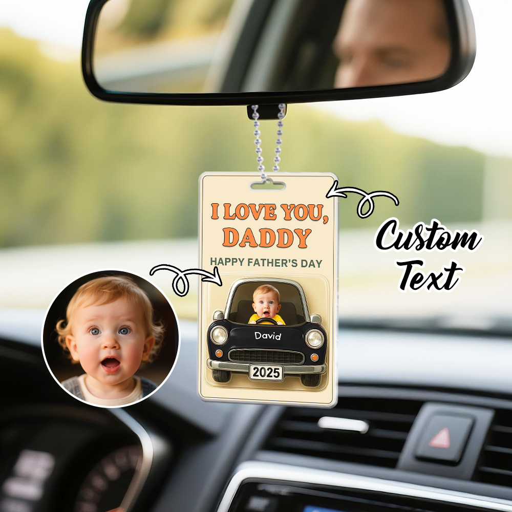 Cadeau Personnalisé Pour La Fête Des Pères, Cintre De Voiture En Acrylique, Figurine De Voiture, Visage De Bébé, Cadeau Pour Nouveau Papa, Cadeau Pour Grand-père, Meilleur Papa