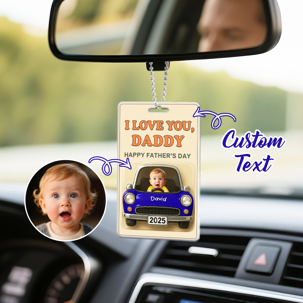 Cadeau Personnalisé Pour La Fête Des Pères, Cintre De Voiture En Acrylique, Figurine De Voiture, Visage De Bébé, Cadeau Pour Nouveau Papa, Cadeau Pour Grand-père, Meilleur Papa