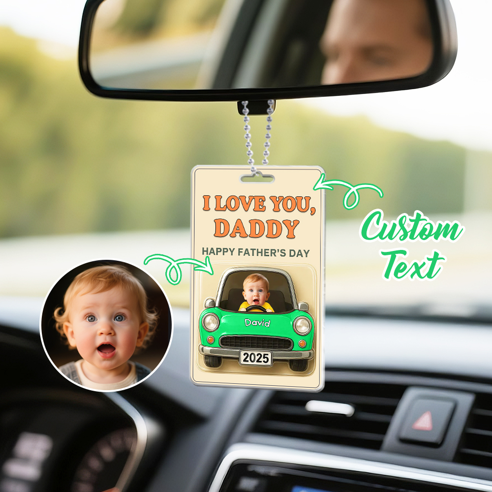 Cadeau Personnalisé Pour La Fête Des Pères, Cintre De Voiture En Acrylique, Figurine De Voiture, Visage De Bébé, Cadeau Pour Nouveau Papa, Cadeau Pour Grand-père, Meilleur Papa