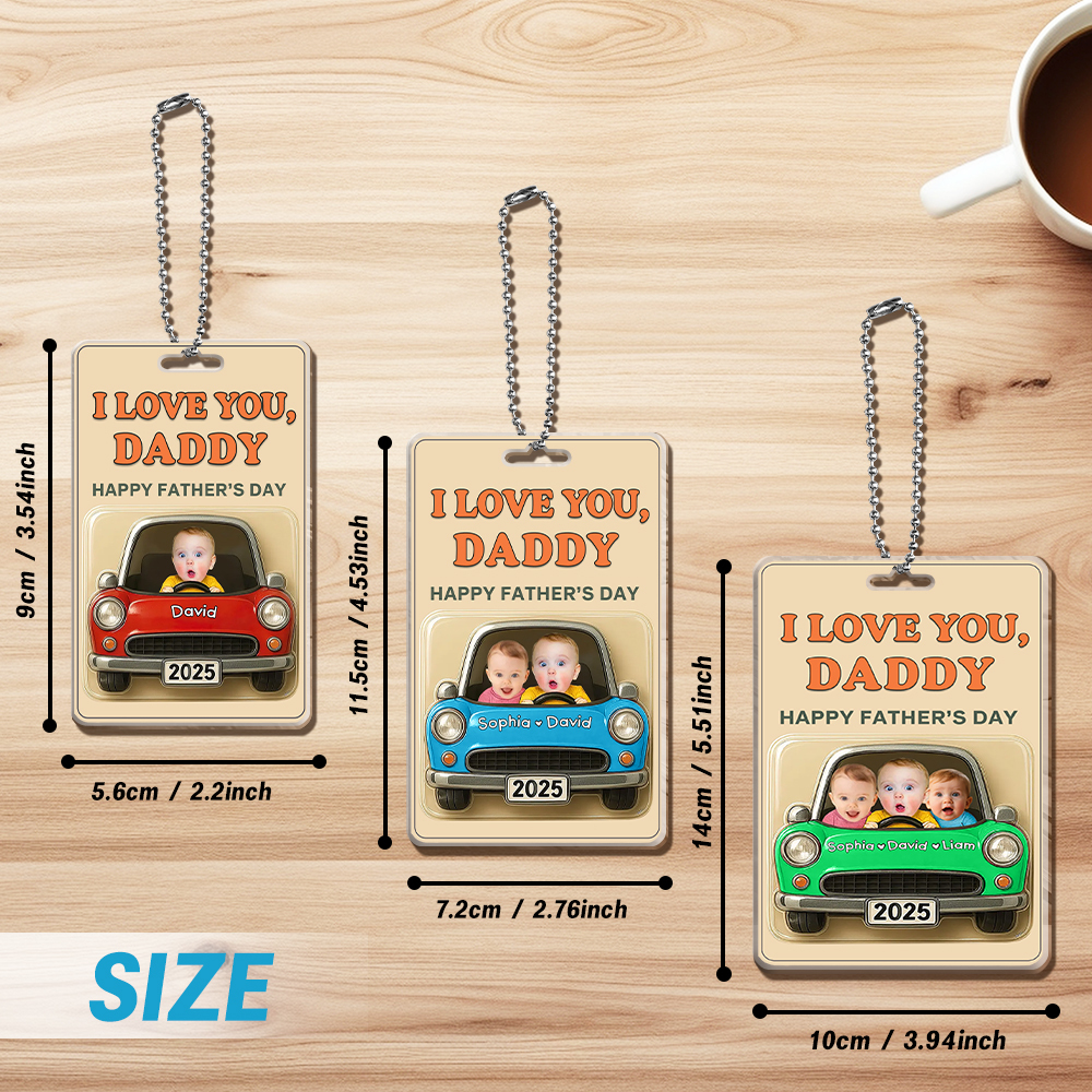 Cadeau Personnalisé Pour La Fête Des Pères, Cintre De Voiture En Acrylique, Figurine De Voiture, Visage De Bébé, Cadeau Pour Nouveau Papa, Cadeau Pour Grand-père, Meilleur Papa