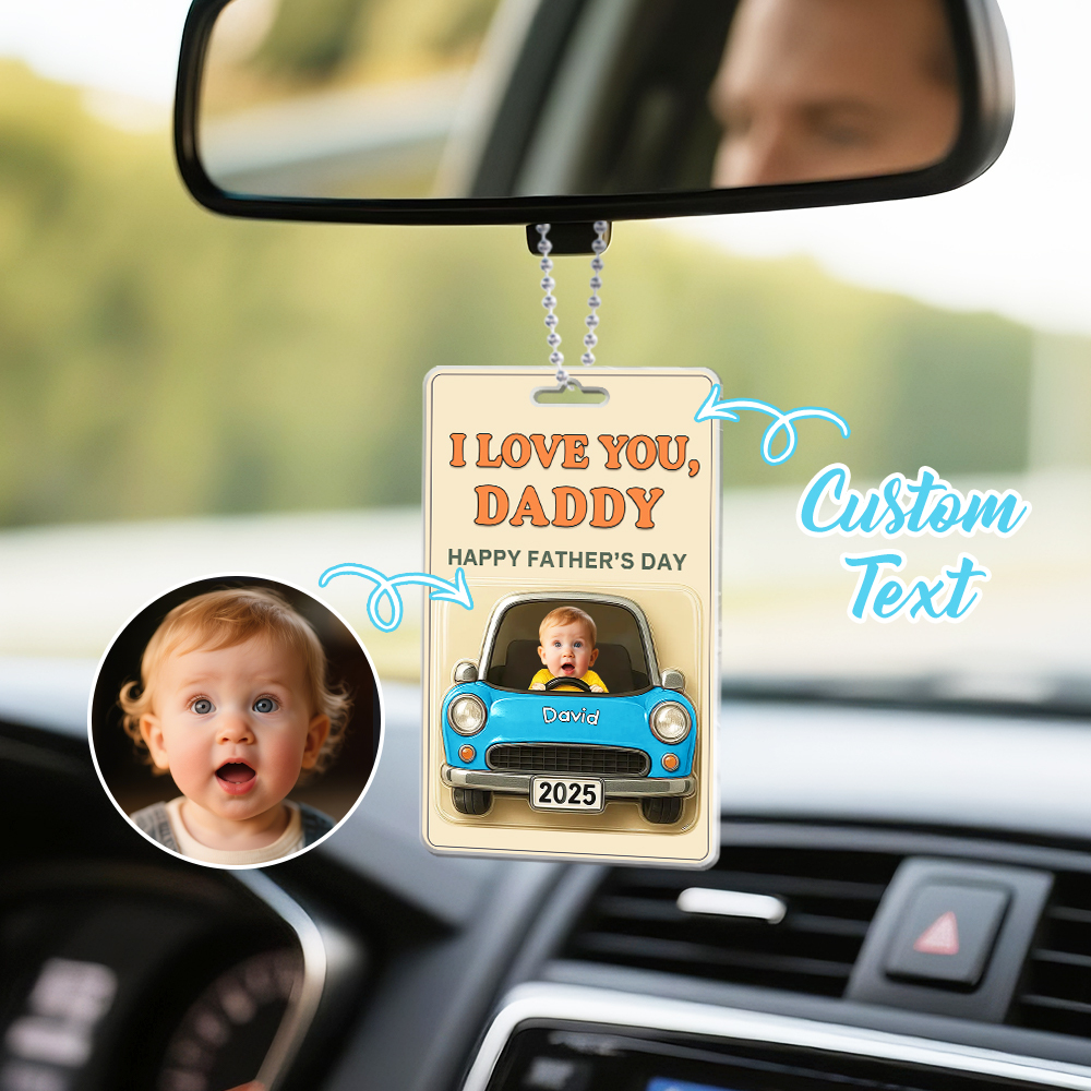 Cadeau Personnalisé Pour La Fête Des Pères, Cintre De Voiture En Acrylique, Figurine De Voiture, Visage De Bébé, Cadeau Pour Nouveau Papa, Cadeau Pour Grand-père, Meilleur Papa