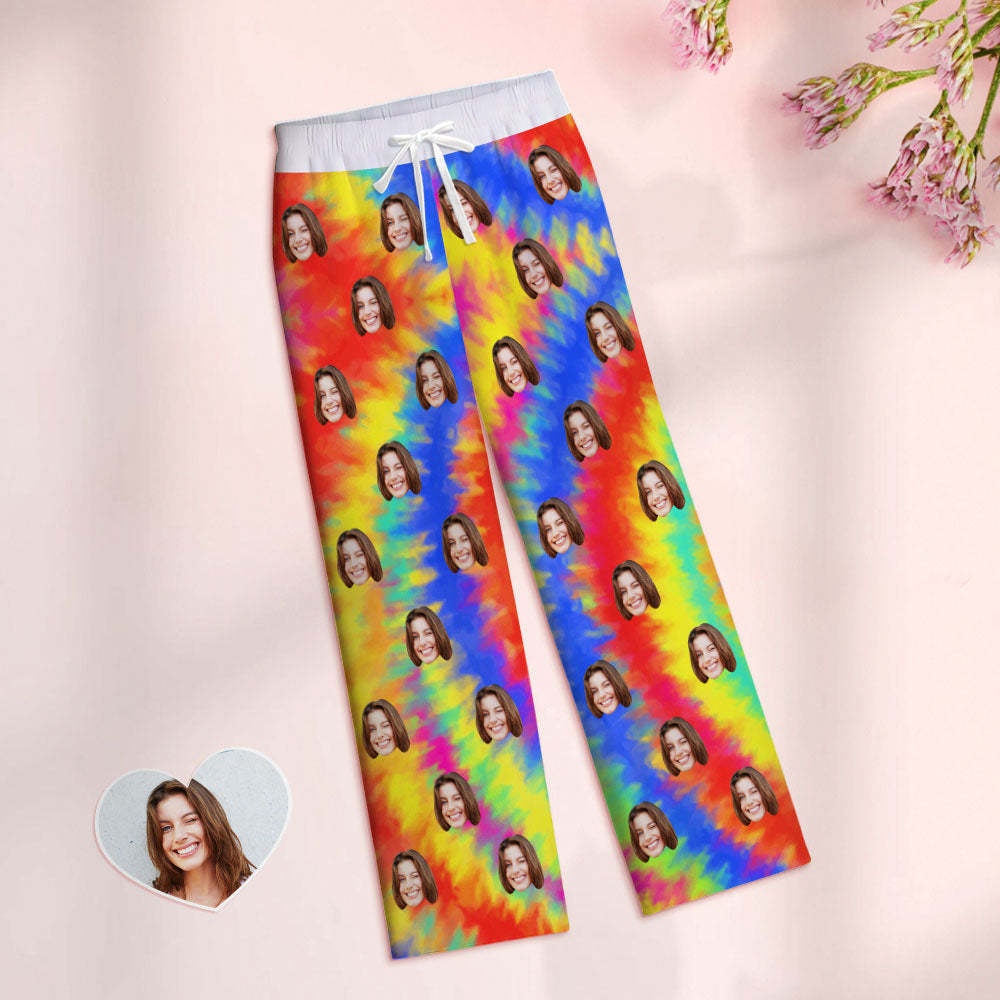 Pantalons De Pyjama Tie-dye Personnalisés Pour Femmes, Pantalons De Pyjama Colorés - MaPhotocaleconFr