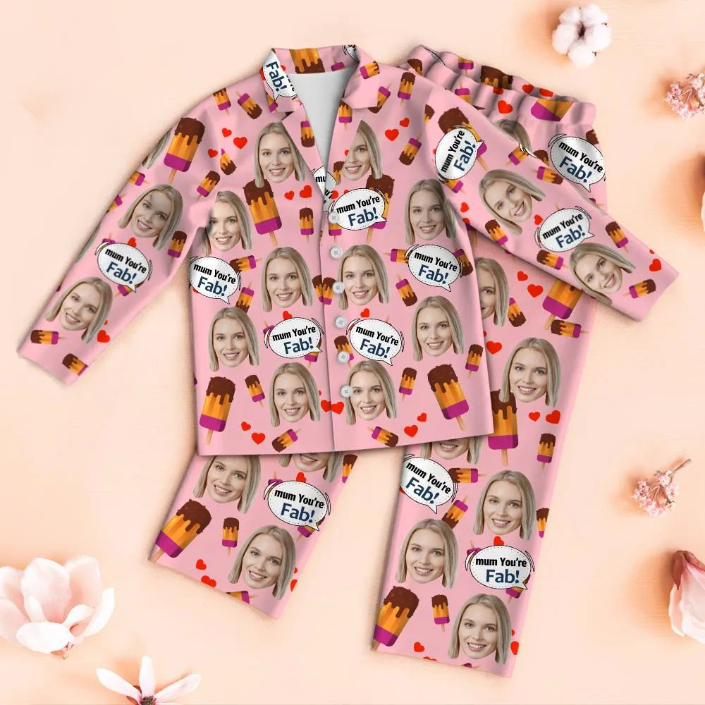 Pyjama Visage Personnalisé Mum You Are Fab Pyjama Photo Personnalisé Ensemble Cadeaux Fête des Mères