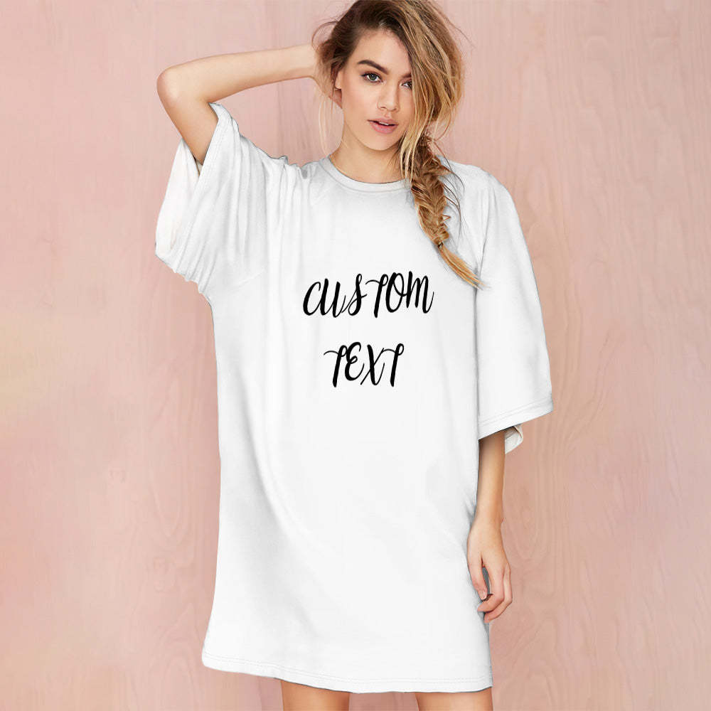 Chemise De Nuit Personnalisée Sleep T, T-shirt Coloré Surdimensionné Pour Femmes - MaPhotocaleconFr