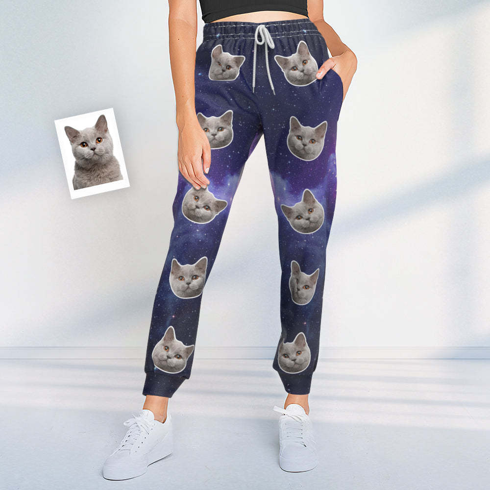 Pantalons De Survêtement Personnalisés Avec Visage De Chat Joggers Unisexe Style De L'Univers