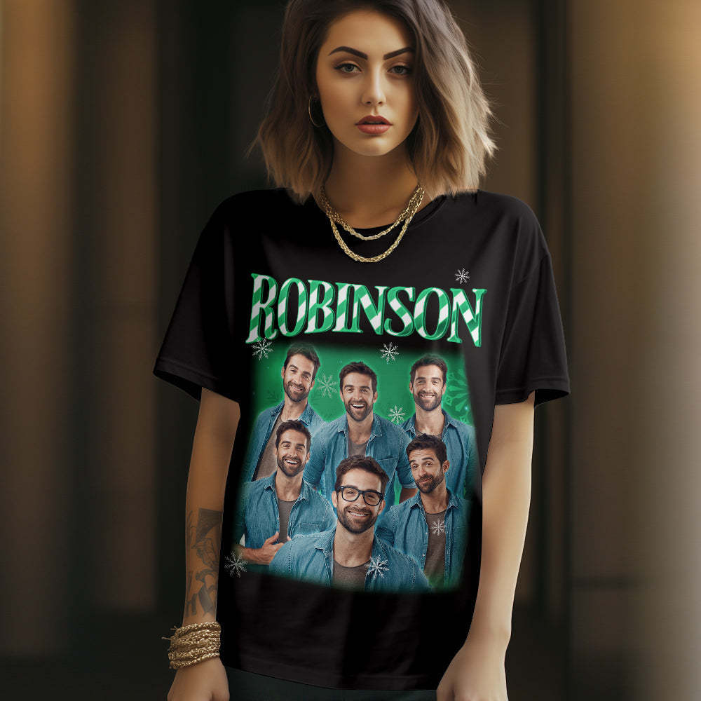 Custom Photo Vintage Tee Personalized Name and Photo T-shirt