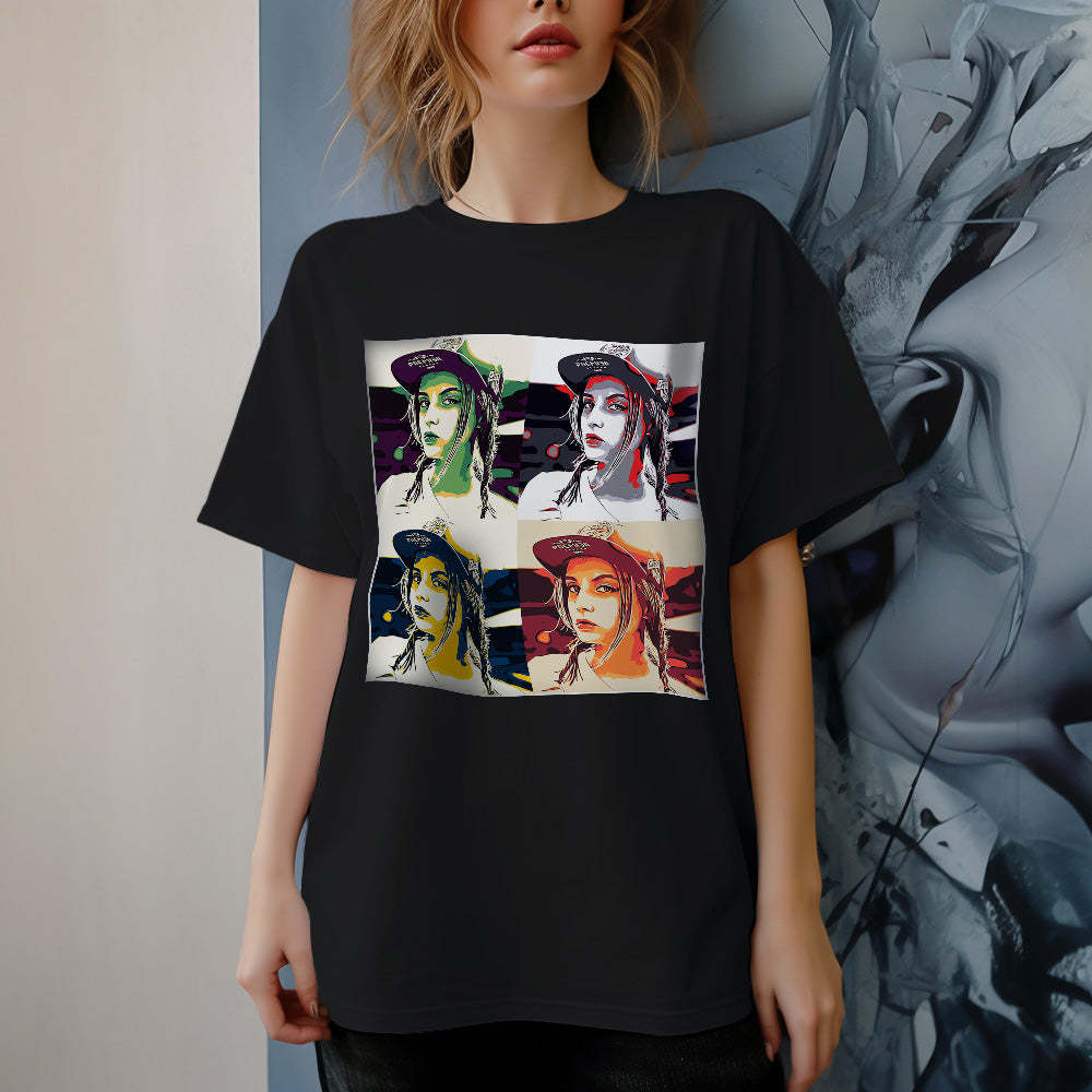 Photo Personnalisée 1990 T-shirt Vintage T-shirt Personnalisé - MaPhotocaleconFr