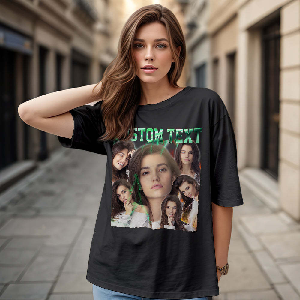Texte Et Photo Personnalisés T-shirt Vintage T-shirts Bootleg Personnalisés Pour Hommes Et Femmes - MaPhotocaleconFr
