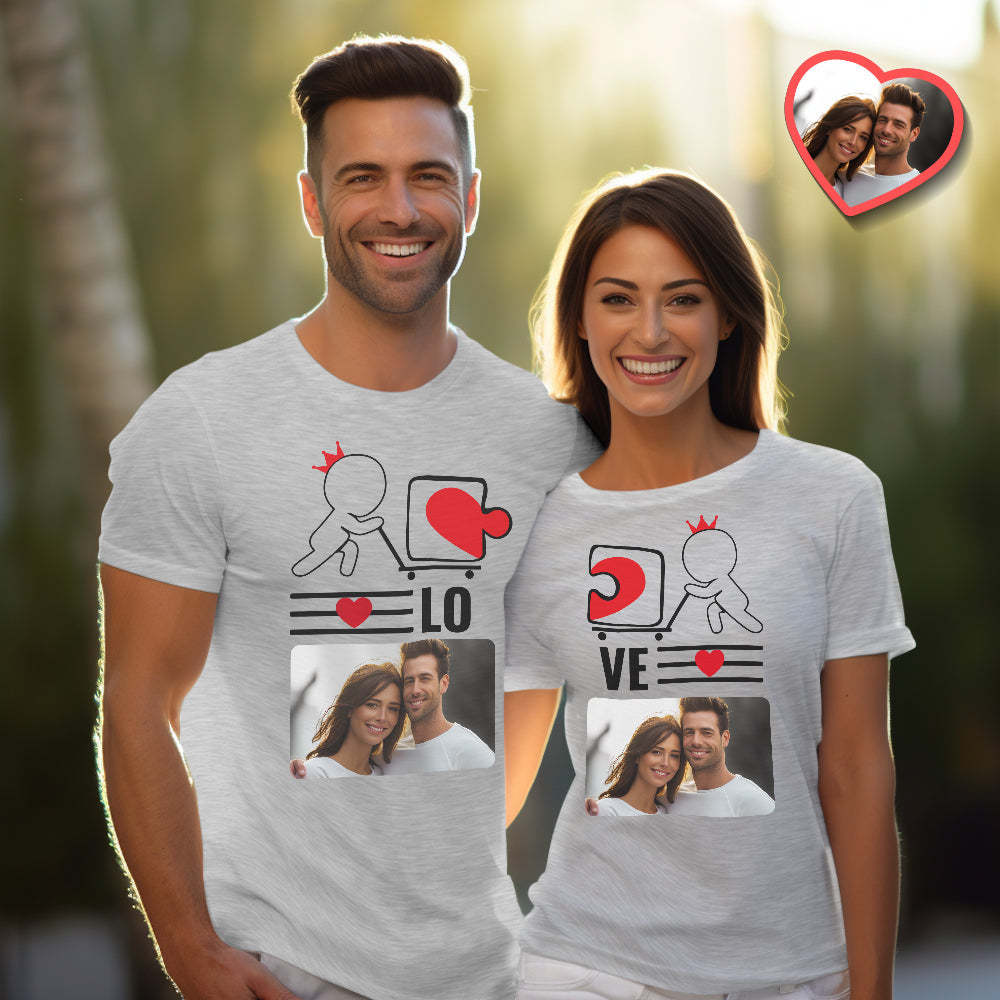 T-shirts Assortis Personnalisés Pour Couple Love You Chemises De Couple Assorties Personnalisées Cadeau De Saint-valentin - MaPhotocaleconFr