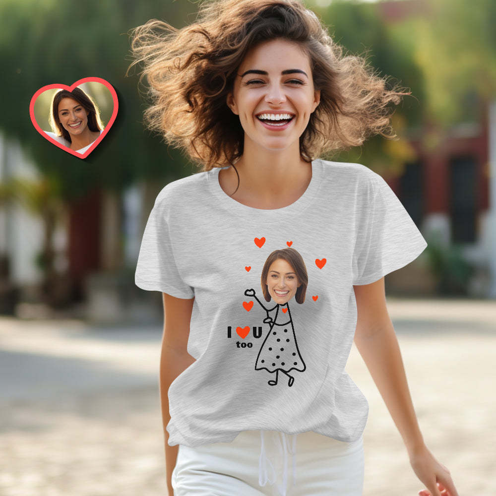 T-shirts Assortis Personnalisés Pour Couple, Je T'aime Aussi, Chemises De Couple Personnalisées, Cadeau De Saint-valentin - MaPhotocaleconFr