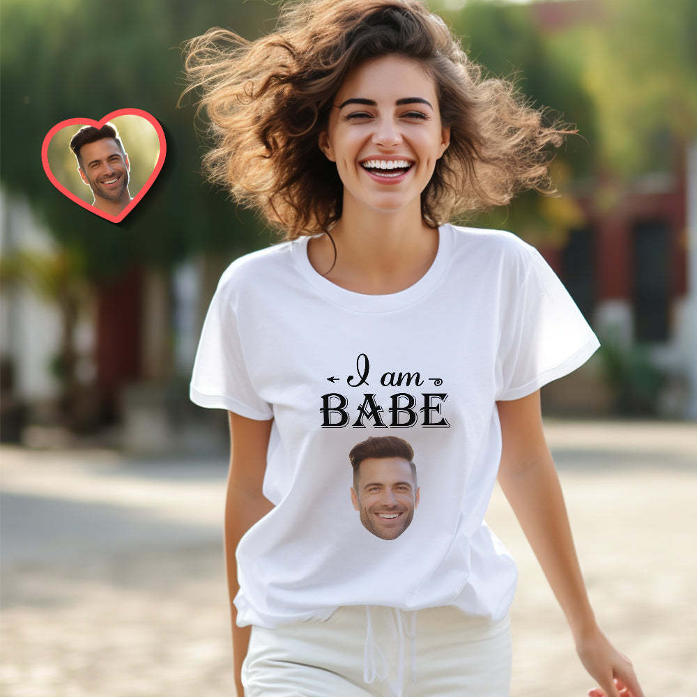 Couple Personnalisé Correspondant T-shirts Love Babe Personnalisé Correspondant Couple Chemises Cadeau De Saint Valentin - MaPhotocaleconFr