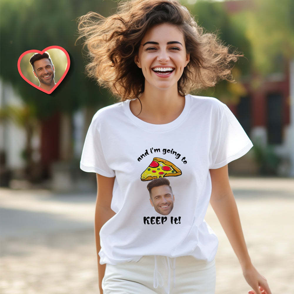 Couple Personnalisé Correspondant T-shirts Pizza Mon Coeur Personnalisé Correspondant Couple Chemises Cadeau De Saint Valentin - MaPhotocaleconFr
