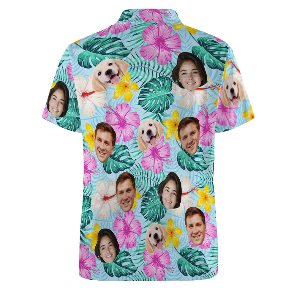 Polos Personnalisés Personnalisés Visage De Couple Personnalisé Polo Visage D’animal De Compagnie Polo Cadeau Spécial Pour Elle - MaPhotocaleconFr