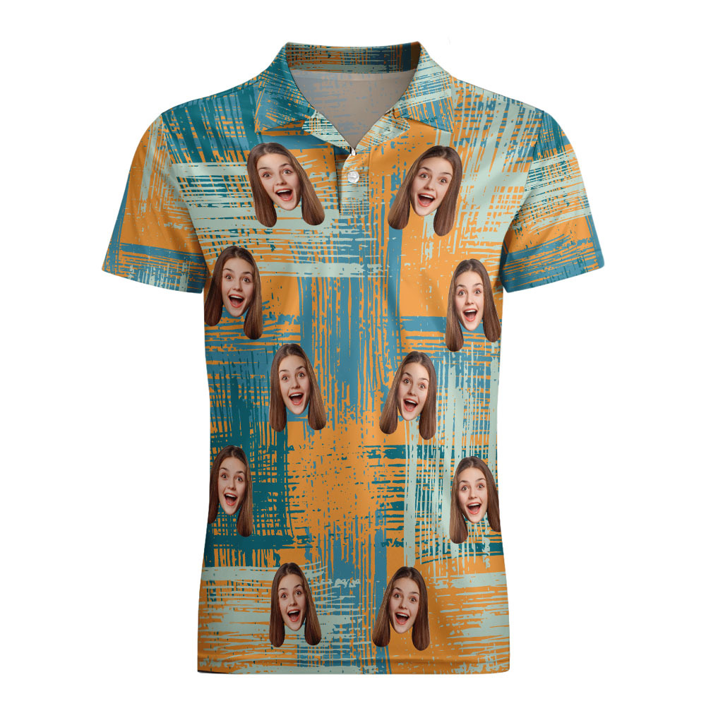 Polos Personnalisés Personnalisés Pour Hommes, Polo À Manches Courtes, Chemise De Golf Colorée, Cadeau Pour Lui - MaPhotocaleconFr