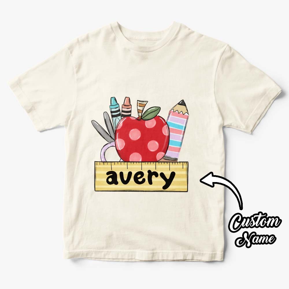 T-shirt Personnalisé De Rentrée Scolaire, Cadeau De Chemise Du Premier Jour D'école Pour Les Enfants - MaPhotocaleconFr