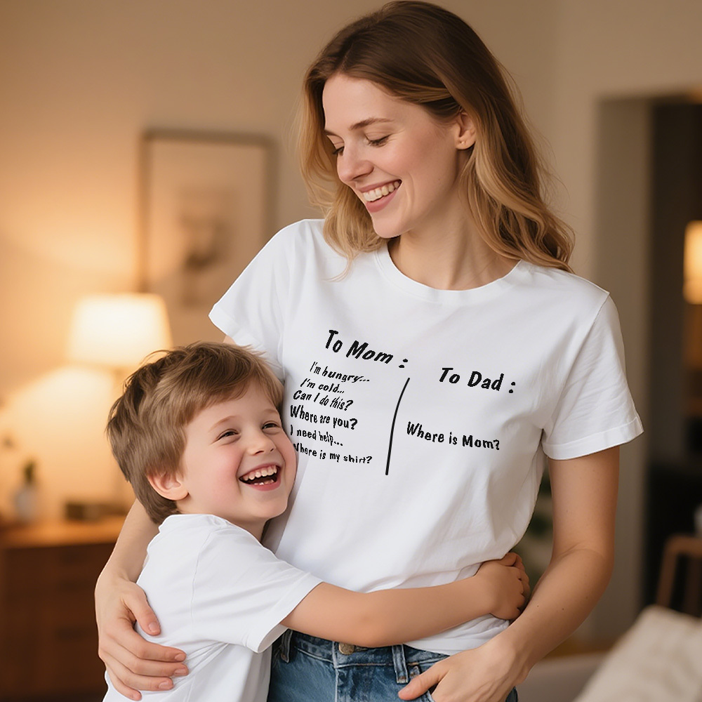 T-shirt « à Maman Et À Papa », T-shirt Humoristique Pour La Fête Des Mères, Joli Cadeau Pour La Fête Des Mères