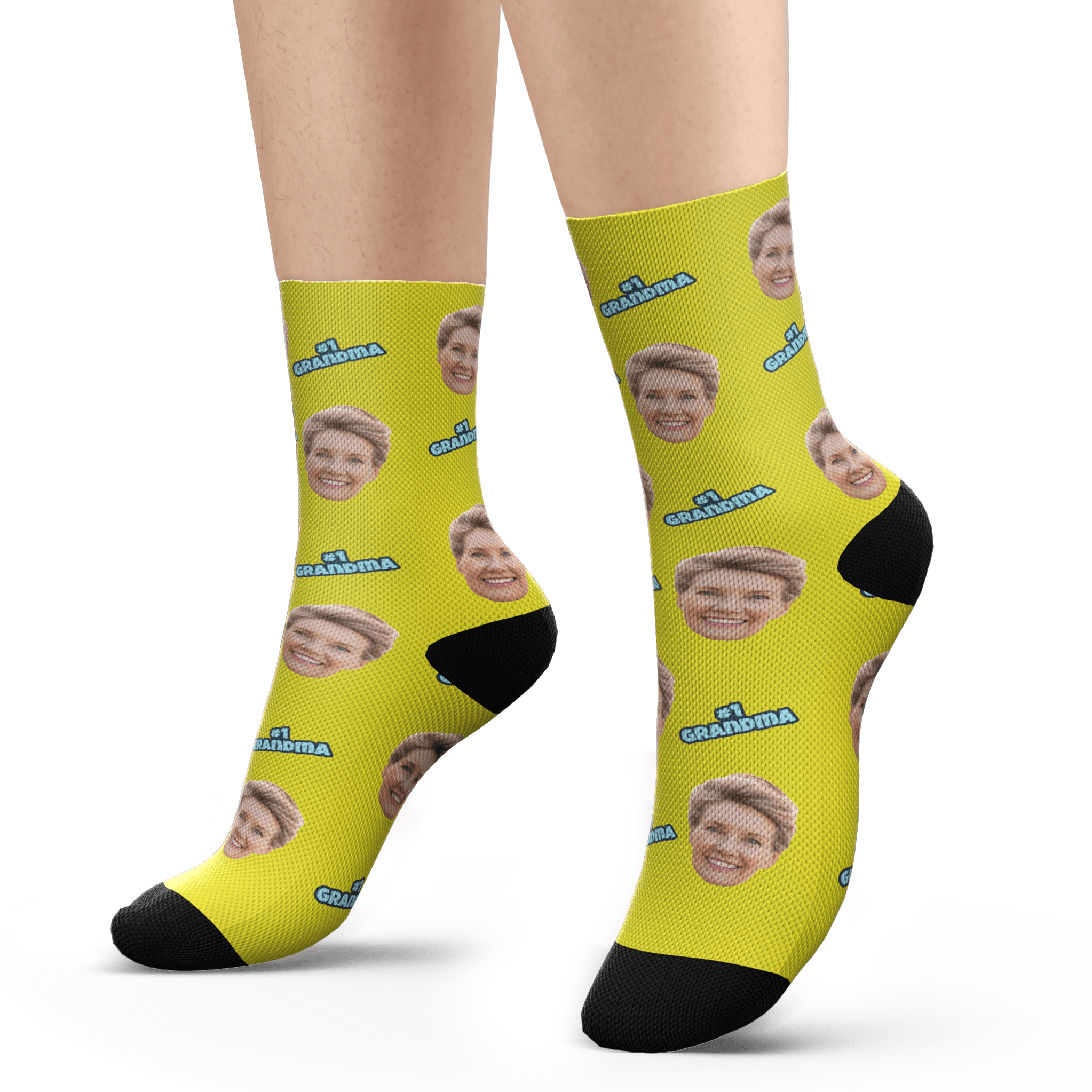 Cadeau De Fête Des Mères - Photo Personnalisée #1 De Grand-mère Chaussettes - MaPhotocaleconFr