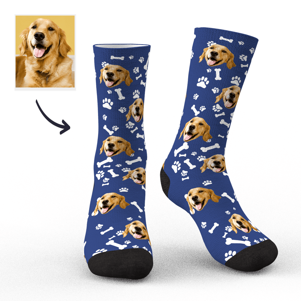 Chaussettes Photo, Chaussettes Personnalisées Pour Visage De Chien, Cadeau De Noël - MaPhotocaleconFr