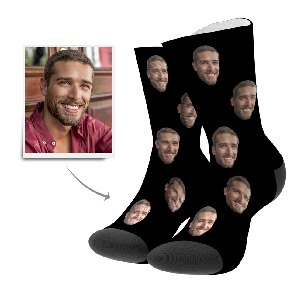 Chaussettes Personnalisées Avec Visage, Aperçu 3d, Cadeaux De Noël, Chaussettes Colorées - MaPhotocaleconFr