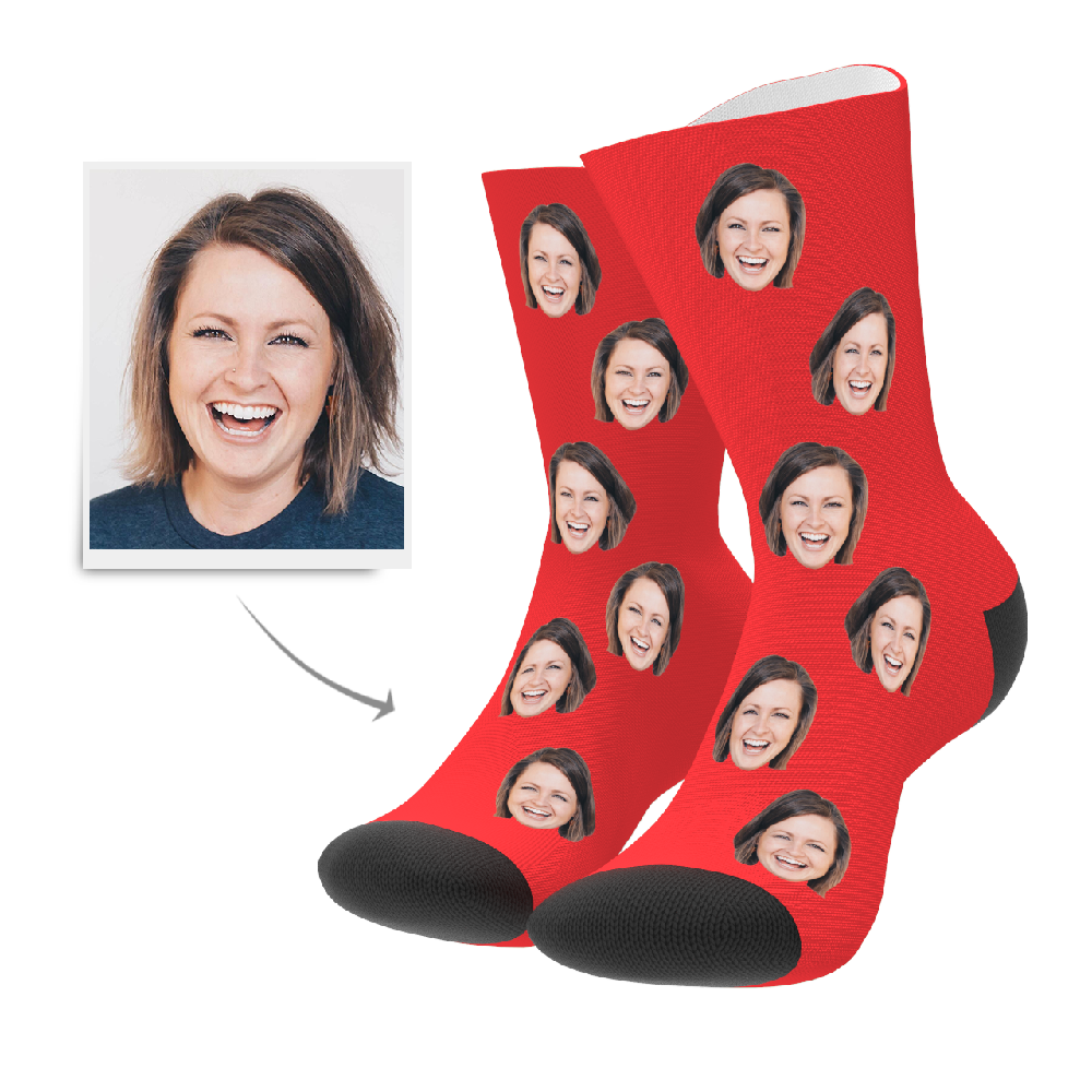 Chaussettes Personnalisées Avec Visage, Aperçu 3d, Cadeaux De Noël, Chaussettes Colorées - MaPhotocaleconFr