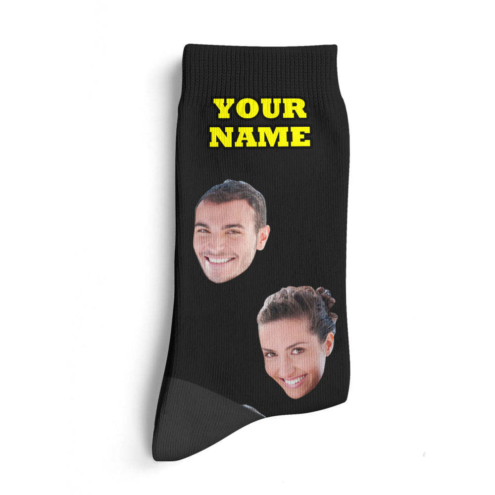Chaussettes Personnalisées Pour Les Amoureux Des Chats Avec Votre Texte - MaPhotocaleconFr