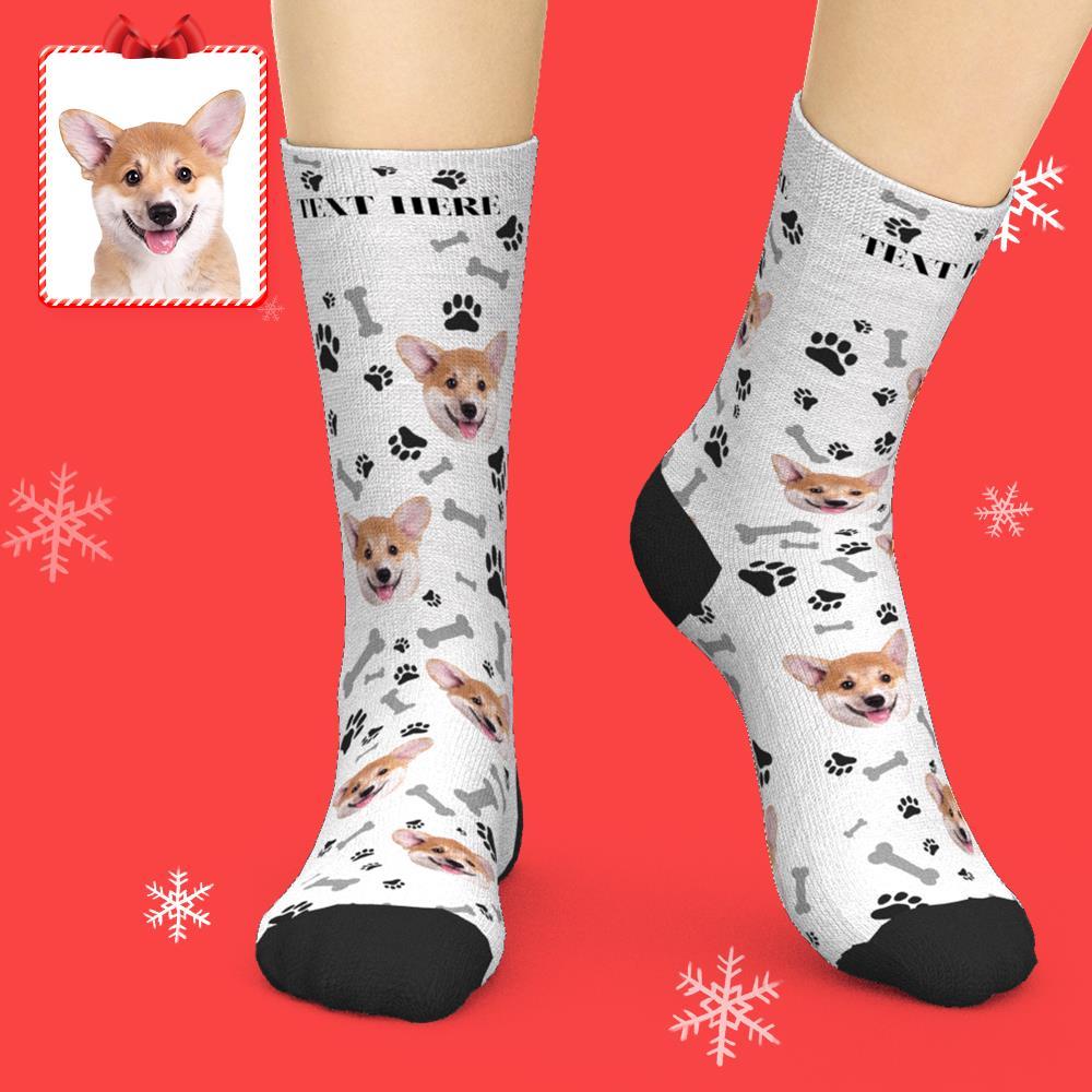 Chaussettes Photo, Chaussettes Personnalisées Pour Visage De Chien, Cadeau De Noël - MaPhotocaleconFr