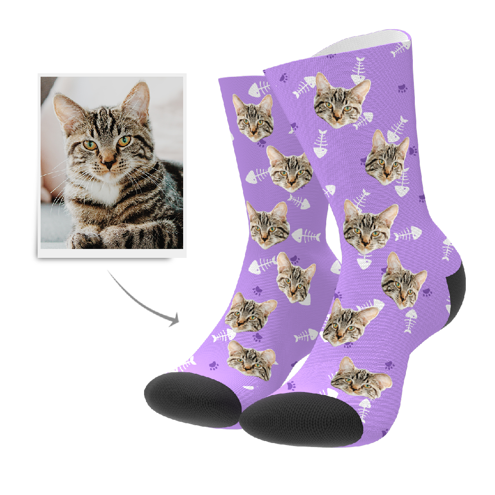 Chaussettes Personnalisées Pour Chat - MaPhotocaleconFr