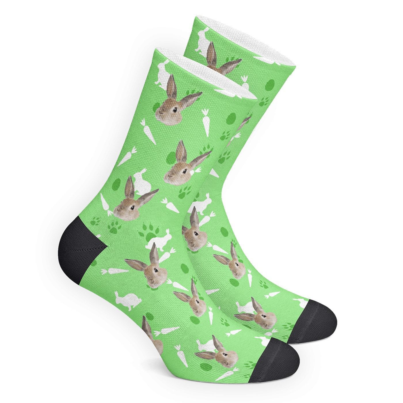 Chaussettes De Lapin Personnalisées - MaPhotocaleconFr