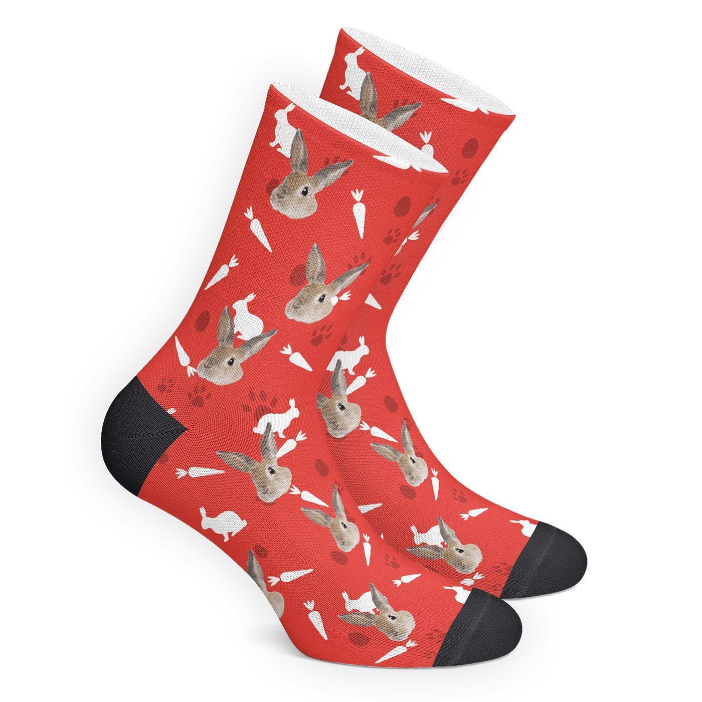 Chaussettes De Lapin Personnalisées - MaPhotocaleconFr