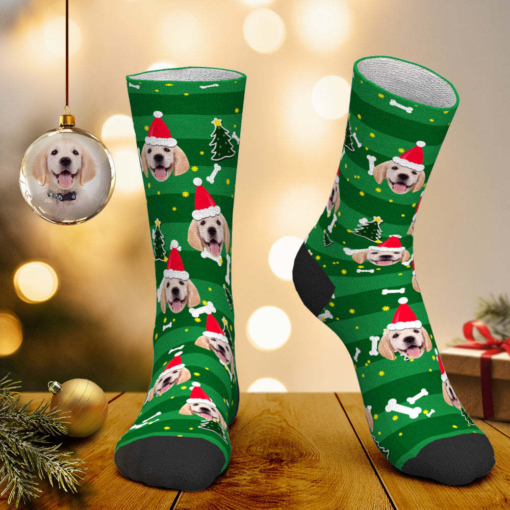 Chaussettes De Noël Personnalisées Pour Chien - MaPhotocaleconFr