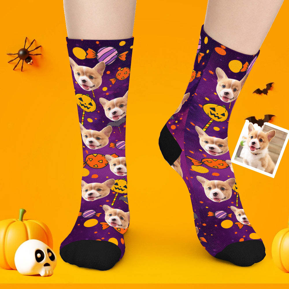 Chaussettes De Chien Personnalisées D’halloween - MaPhotocaleconFr