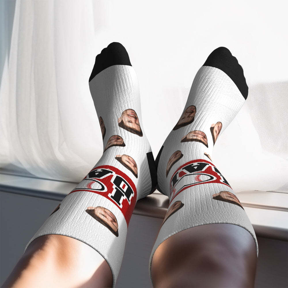 Chaussettes Hautes Personnalisées I Heart Dad, Compression Personnalisée, Tournoi De La Fête Des Pères, Équipe De Sport, Baseball, Softball, Football - MaPhotocaleconFr