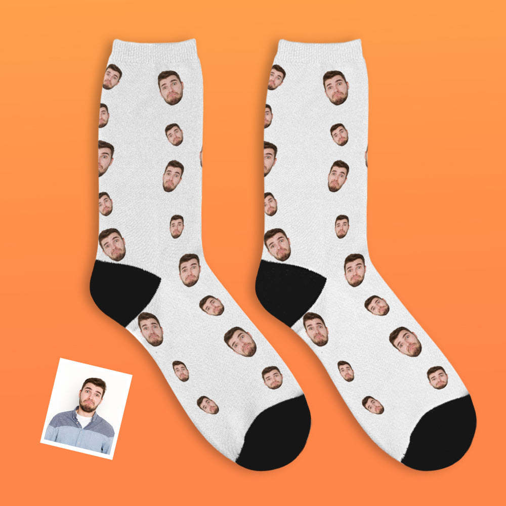 Chaussettes Faciales Personnalisées Multi-faces Respirantes Ajouter Des Images Chaussettes Photo Colorées Cadeaux - MaPhotocaleconFr