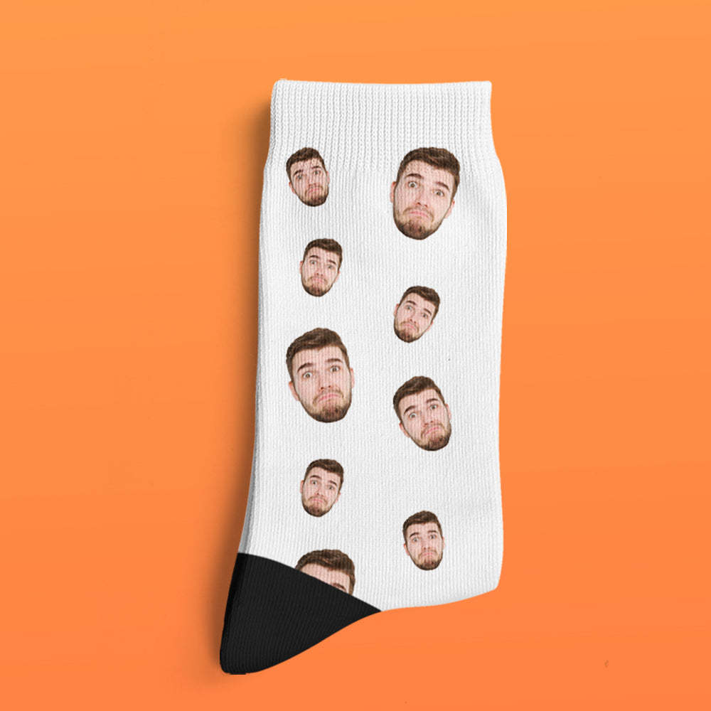 Chaussettes Faciales Personnalisées Multi-faces Respirantes Ajouter Des Images Chaussettes Photo Colorées Cadeaux - MaPhotocaleconFr